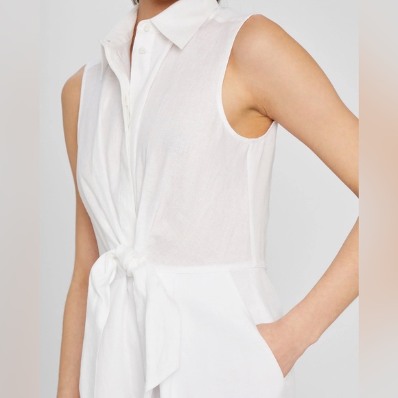 Club Monaco White Linen Blend Tie Waist
Sleeveless Romper Size 2 - Picture 9 of 11